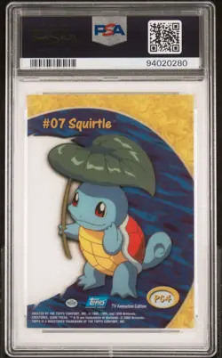 2000 TOPPS POKEMON SQUIRTLE TV ANIMATION CLEAR CARDS #PC4 PSA 9 - Image 2