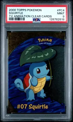 PSA 9 2000 Topps Pokemon TV Animation Clear Cards Bulbasaur PC2 & Squirtle PC4 - Image 3