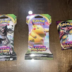 3 Pokemon TCG Sword and Shield Vivid Voltage Blister Packs! 820650807503 - Image 1