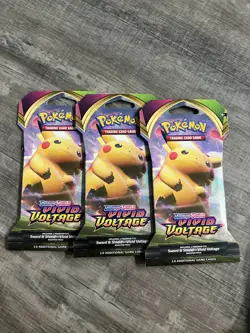 Pokemon TCG Sword and Shield Vivid Voltage Sleeved Booster Pack w/ Pikachu Cover 820650807503 - Image 1