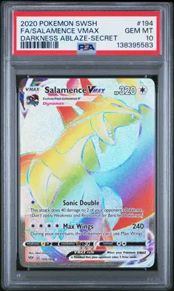 2020 POKEMON SWORD & SHIELD DARKNESS ABLAZE #194 FULL ART/SALAMENCE VMAX PSA 10 - Image 1