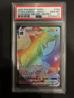 Pokemon Darkness Ablaze Salamence VMAX Secret Rare Full Art #194 GEM MT PSA 10 - Image 1
