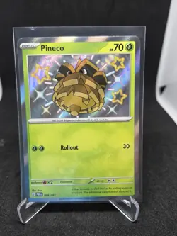 Pineco 099/091 Paldean Fates Baby Shiny Holo Rare Pokemon Card TCG - Image 1
