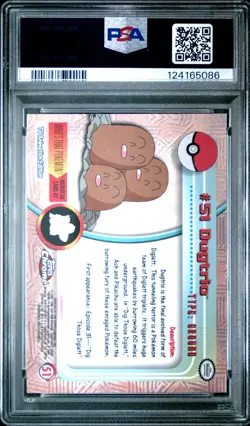 2000 TOPPS CHROME POKEMON T.V. #51 DUGTRIO PSA 9 - Image 2