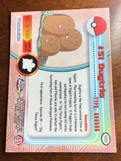 2000 Topps Chrome Pokemon Series 1 #51 Dugtrio C - Image 2