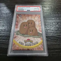 2000 Topps Chrome Pokemon T.V. - #51 Dugtrio - PSA 10 Graded Pokemon Card - Image 2