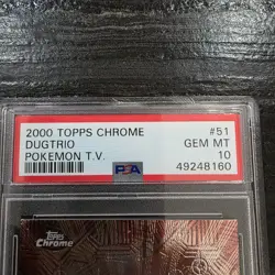 2000 Topps Chrome Pokemon T.V. - #51 Dugtrio - PSA 10 Graded Pokemon Card - Image 3