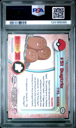 2000 TOPPS CHROME POKEMON T.V. #51 DUGTRIO PSA 10 - Image 2