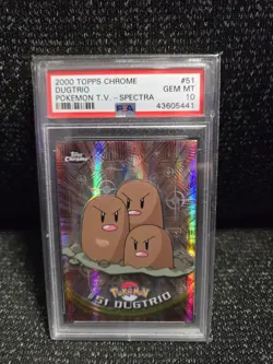 PSA 10 2000 Pokemon Game Topps Chrome Dugtrio Spectra TV Rare Base Series 1 GEM - Image 1
