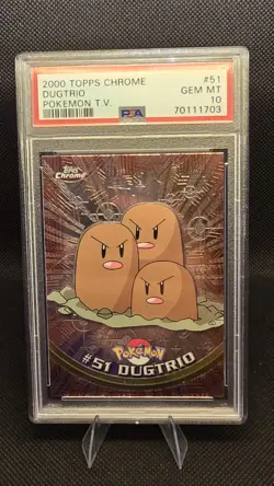 2000 Topps Chrome Pokemon T.V. Dugtrio #51- PSA 10 Graded Pokemon Card - Image 1