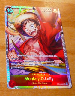 ONE PIECE ENGLISH CARD HOLO GAME CARTE Monkey.D. Luffy ST10-006 SR ST EN MINT - Image 1