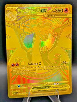 NM+ Mega Charizard X ex 130/094 Phantasmal Flames Gold Hyper Rare Pokemon Card - Image 1