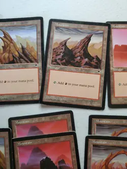 MTG LOT of Vintage Mountain land cards 9 total Used See pics magic the gathering - Image 3