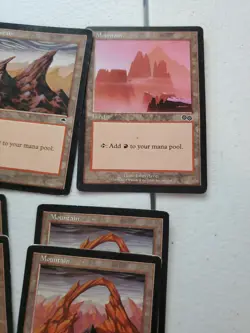 MTG LOT of Vintage Mountain land cards 9 total Used See pics magic the gathering - Image 4