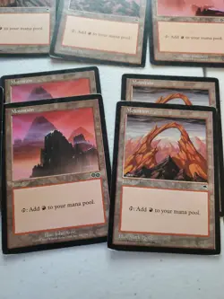 MTG LOT of Vintage Mountain land cards 9 total Used See pics magic the gathering - Image 5