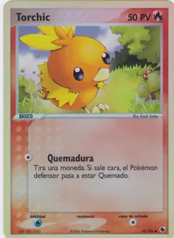 Pokemon Torchic Reverse Holo Spanish EX Ruby & Sapphire 74/109 Common 2003 NM - Image 1