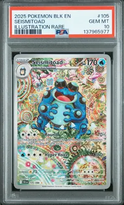 2025 POKEMON BLK EN-BLACK BOLT ILLUSTRATION RARE #105 SEISMITOAD PSA 10 - Image 1