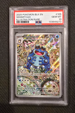 2025 POKEMON BLK EN-BLACK BOLT ILLUSTRATION RARE #105 SEISMITOAD PSA 10 - Image 1
