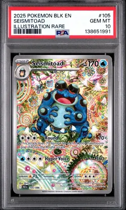 2025 POKEMON BLK EN-BLACK BOLT ILLUSTRATION RARE #105 SEISMITOAD PSA 10 - Image 1