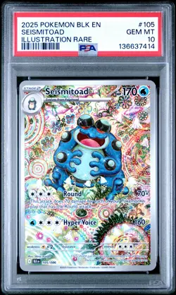 2025 POKEMON BLK EN-BLACK BOLT ILLUSTRATION RARE #105 SEISMITOAD PSA 10 - Image 1