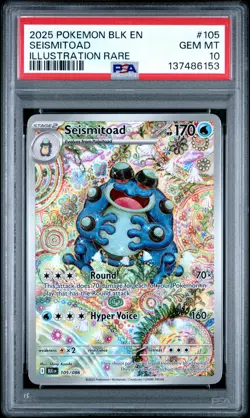 2025 POKEMON BLK EN-BLACK BOLT ILLUSTRATION RARE #105 SEISMITOAD PSA 10 - Image 1