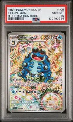 2025 POKEMON BLK EN-BLACK BOLT ILLUSTRATION RARE #105 SEISMITOAD PSA 10 - Image 1