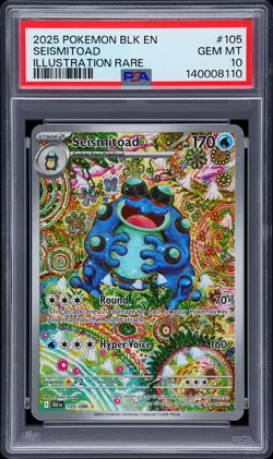 2025 POKEMON BLK EN-BLACK BOLT ILLUSTRATION RARE #105 SEISMITOAD PSA 10 - Image 1