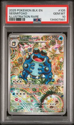 2025 POKEMON BLK EN-BLACK BOLT ILLUSTRATION RARE #105 SEISMITOAD PSA 10 GEM MINT - Image 1