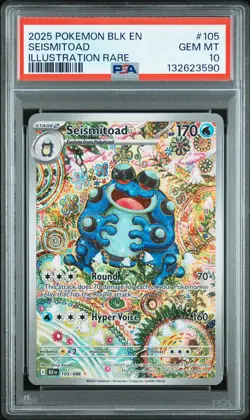 2025 POKEMON BLK EN-BLACK BOLT ILLUSTRATION RARE #105 SEISMITOAD PSA 10 - Image 1