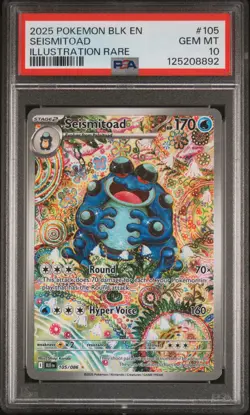 2025 POKEMON BLK EN-BLACK BOLT ILLUSTRATION RARE #105 SEISMITOAD PSA 10 - Image 1