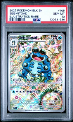 2025 POKEMON BLK EN-BLACK BOLT ILLUSTRATION RARE #105 SEISMITOAD PSA 10 - Image 1