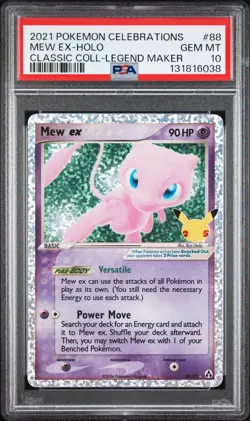 2021 POKEMON CELEBRATIONS CLASSIC COLL #88 MEW EX-HOLO PSA 10 - Image 1