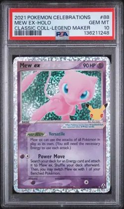 2021 POKEMON CELEBRATIONS CLASSIC COLL #88 MEW EX-HOLO PSA 10 - Image 1