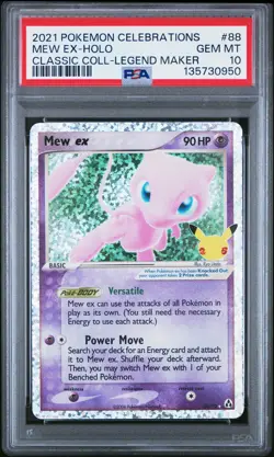 2021 POKEMON CELEBRATIONS CLASSIC COLL #88 MEW EX-HOLO PSA 10 - Image 1