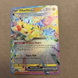 Pokemon Pikachu EX Card 057/191 Double Rare SV7 Surging Sparks Tera - Image 1