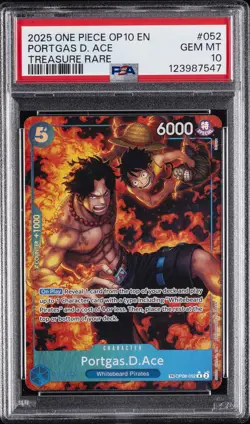 2025 ONE PIECE OP10-ROYAL BLOOD TREASURE RARE #052 PORTGAS D. ACE PSA 10 - Image 1