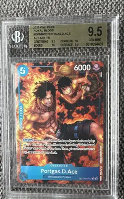 2025 ONE PIECE OP10-ROYAL BLOOD TREASURE RARE #052 PORTGAS D. ACE BGS 9.5 - Image 1