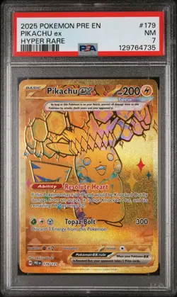 Pikachu ⭐ ex 179/131 Sv: Prismatic Evolutions Holo Pokemon PSA 7 NM JUST GRADED - Image 1