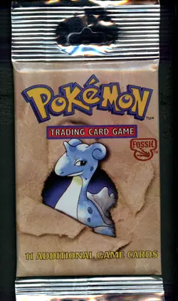 Fossil Pokemon TCG - Sealed Long Crimp Booster Pack - Lapras - Image 1