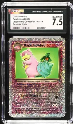 POKEMON CGC 7.5 Dark Slowbro 8/110 2002 Legendary Collection Rare Reverse Holo - Image 1