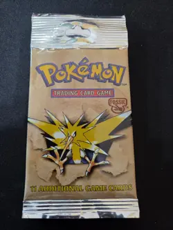 Pokemon Fossil Booster Pack - Zapdos - Sealed - 20.85g - WOTC - with Hard Case - Image 1