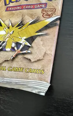 Pokemon Fossil Booster Pack Long Crimp FACTORY SEALED Zapdos 1999 A - Image 3