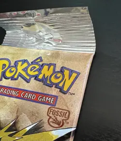 Pokemon Fossil Booster Pack Long Crimp FACTORY SEALED Zapdos 1999 A - Image 4
