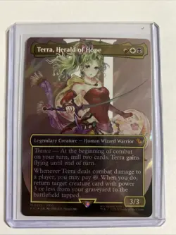 Terra, Herald of Hope (Borderless) (Surge Foil) Commander: Final Fantasy Foil NM - Image 1