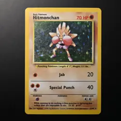 Pokemon Hitmonchan 7/102 Base Set Holo Rare - 4th Print "1999-2000" - UK - Image 1