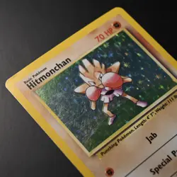 Pokemon Hitmonchan 7/102 Base Set Holo Rare - 4th Print "1999-2000" - UK - Image 2