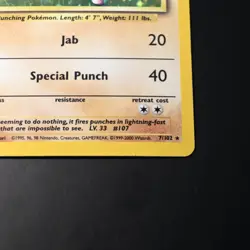 Pokemon Hitmonchan 7/102 Base Set Holo Rare - 4th Print "1999-2000" - UK - Image 4