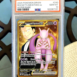 Team Rocket's Mewtwo Ex 240/182 - 2025 Pokemon Destined Rivals Hyper Rare PSA 10 - Image 1