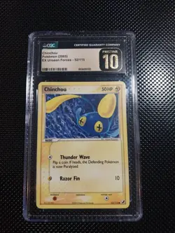 2005 Pokemon Chinchou Unseen Forces #52/115 CGC PRISTINE 10 - Image 1