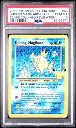 PSA 10 Shining Magikarp 2021 Pokemon Celebrations 66/64 Classic Collection Holo - Image 1
